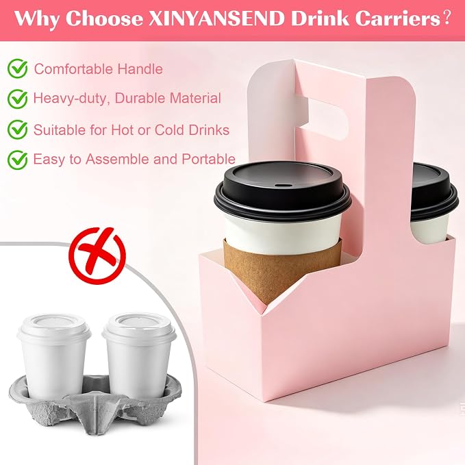 2 Cup Drink Carrier with Handle - Image 5
