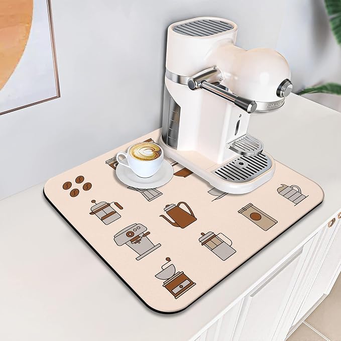 Fun Absorbent Coffee Bar Mat - Image 7