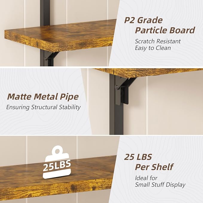 Floating Shelves for Wall, 24 inch Kitchen Shelves Wall Mounted, 3 Tier Coffee - Image 8