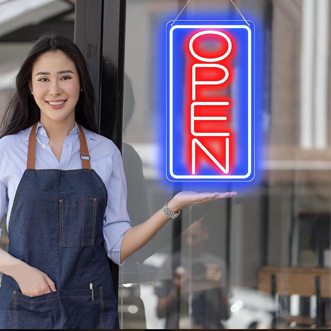 16.5" X 9" Led Neon Open Signs for Business 12V/2A Ultra Bright Led Neon Open - Image 7