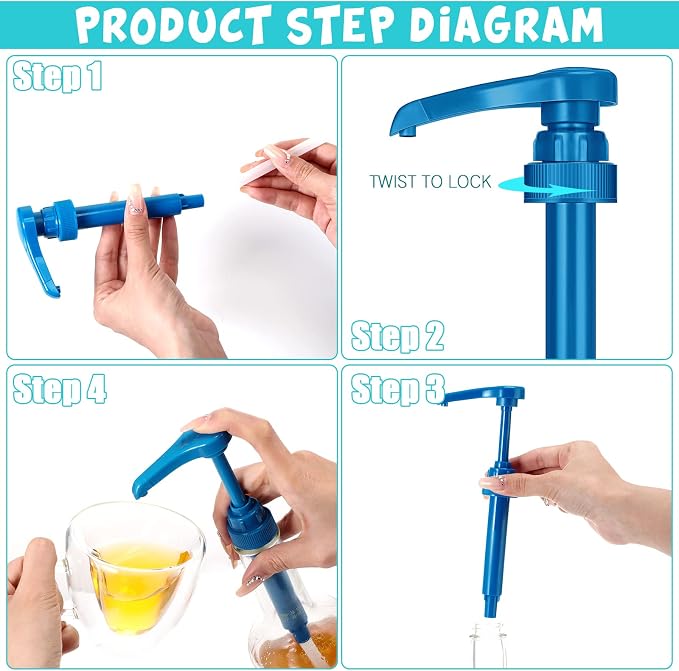 Zopeal 8 Pieces Coffee Syrup Pump Dispenser Fits 750ml/25.4oz Bottles, Skinny - Image 7