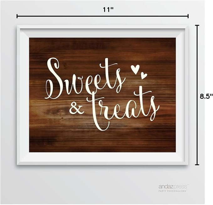 Andaz Press Wedding Party Signs, Rustic Wood Print, 8.5-inch x 11-inch - Image 7