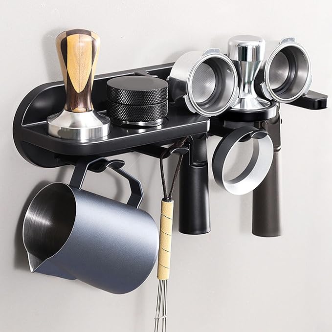 Espresso Portafilter Wall Mount Holder, Space Saving Floating Coffee Station - Image 9