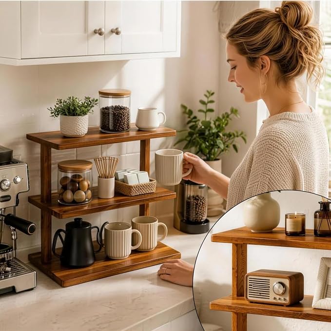 Coffee Station Organizer for Countertop, Coffee Station Organizer, Wooden - Image 7