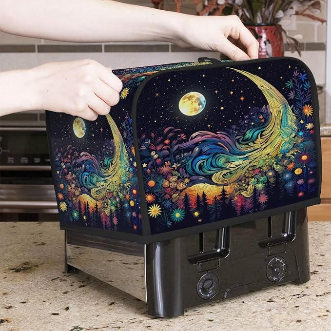 Ethnic Mandala Moon Toaster Cover 4 Slice Wide Slot Washable Appliance Covers - Image 7