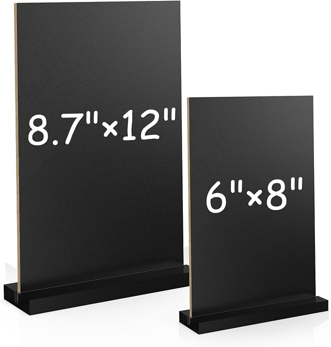 EHWINE Chalkboard Easel Sign Set, 4 Pack 8.7 x 12 Inch Double-Sided Wooden - Image 7