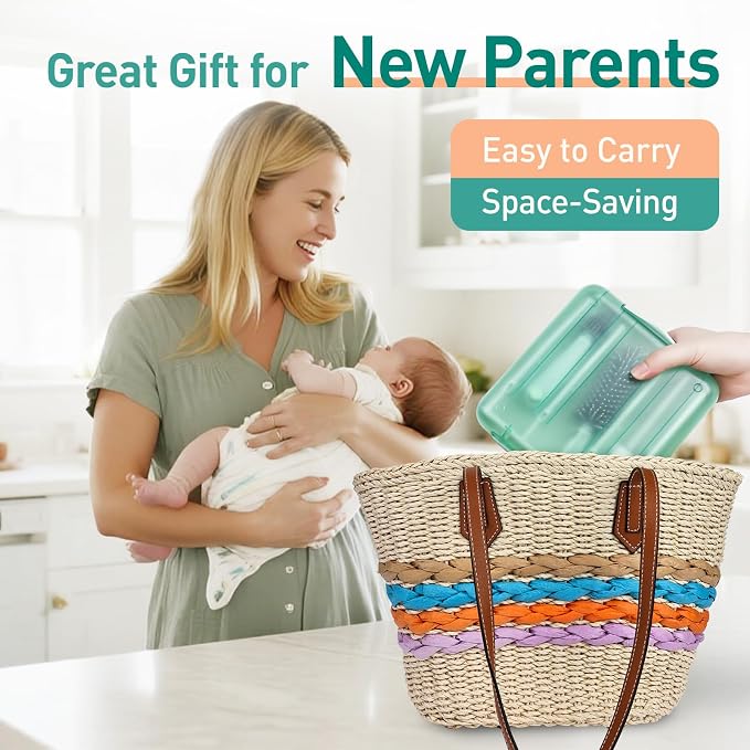 Baby Bottle Brush Set, 6-in-1 Travel Bottle Cleaner Kit - Image 7