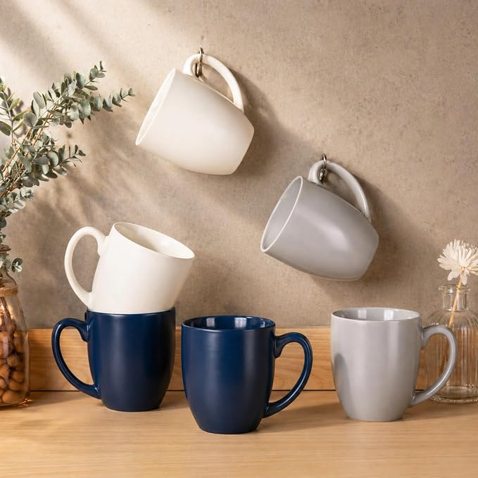AmorArc 16oz Coffee Mugs Set of 6, Large Ceramic Coffee Mugs - Image 7