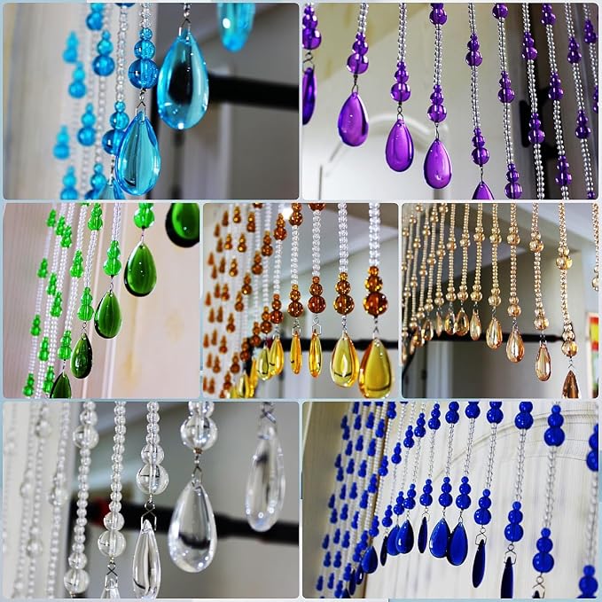 Crystal Beaded Curtain for Doorways, Hanging Glass Door Beads Curtains for - Image 8