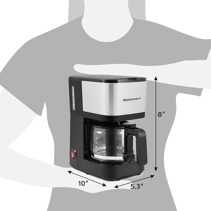 Elite Gourmet EHC9420 Automatic 5-Cup Brew & Drip Coffee Maker - Image 10