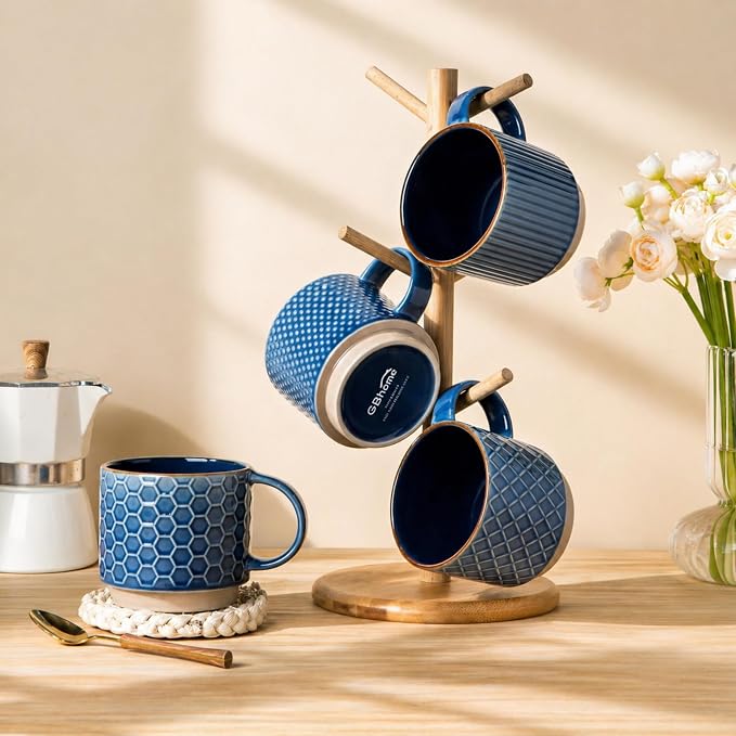 GBhome 15OZ Stackable Coffee Mugs, Ceramic Coffee Cups - Image 8