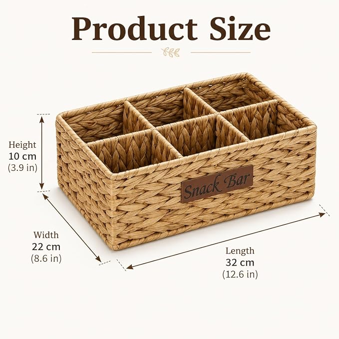 Snack Bar Station for Countertop, Hand-Woven Pantry Organizers and Storage Bins - Image 7