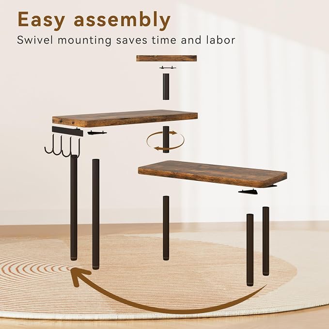 IBUYKE Kitchen Countertop Organizer, 3-Tier Wooden Spice Racks, Bathroom - Image 9