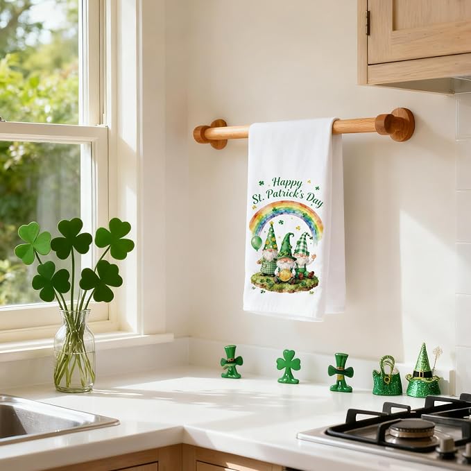 CUTHOLLOW St. Patrick's Day Decorative Kitchen Towels Set of 4, 15.74"x23.62" - Image 7