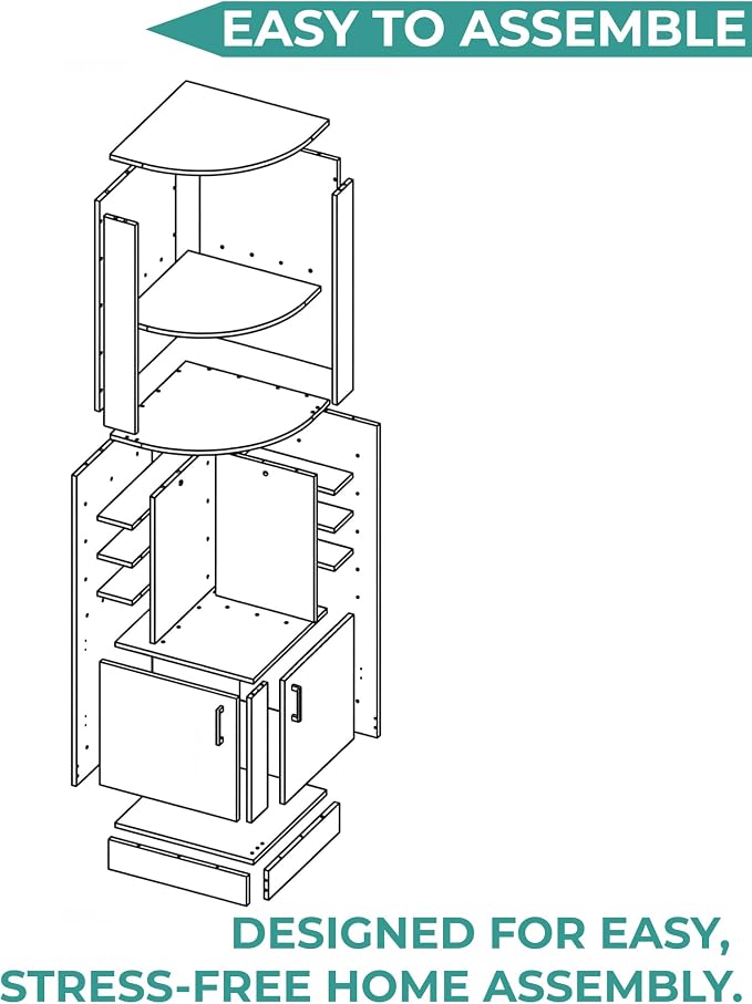 Tuhome Syrah Corner Bar Cabinet, Tall 71.1" Liquor Cabinet - Image 9