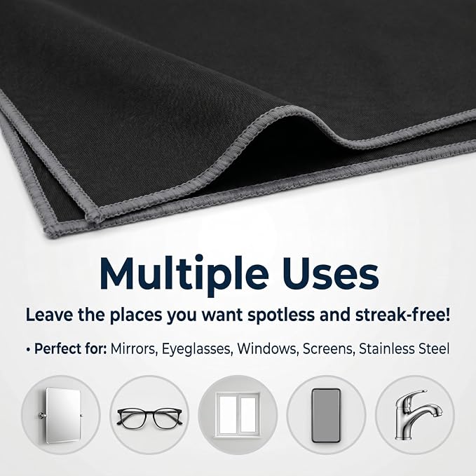 Lint-Free Microfiber Glass Polishing Cloths, Streak-Free Drying Towels - Image 7