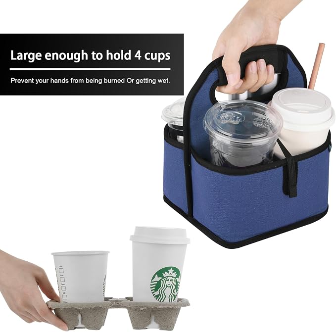 Beautyflier Reusable Insulated Coffee Cup Carrier, Portable Drink Carrier - Image 6