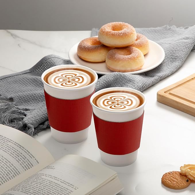 FMP Brands 100 Pack Red Coffee Sleeves - Image 6