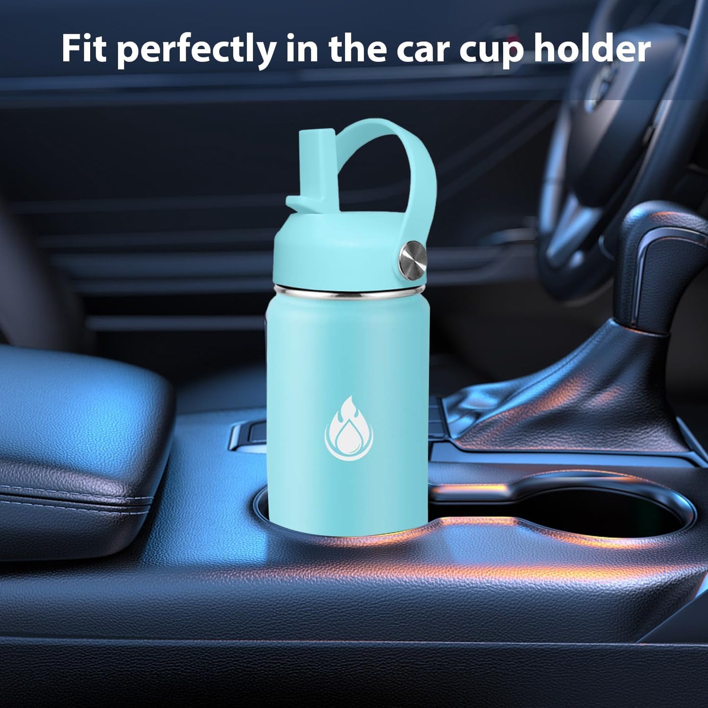 SENDESTAR Stainless Steel Water Bottle, Wide Mouth Water Bottle 40 oz with Straw Lid, Spout Lid, Double Wall Vacuum Insulated Leak Proof, Keeps Liquids Hot or Cold (Mint)
