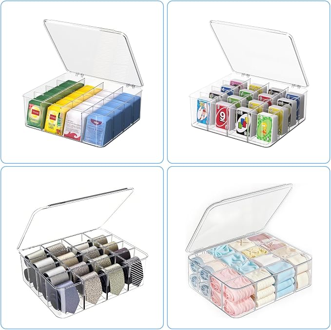 Tea Bag Organizer with Lid: Plastic Storage Bin - Image 6