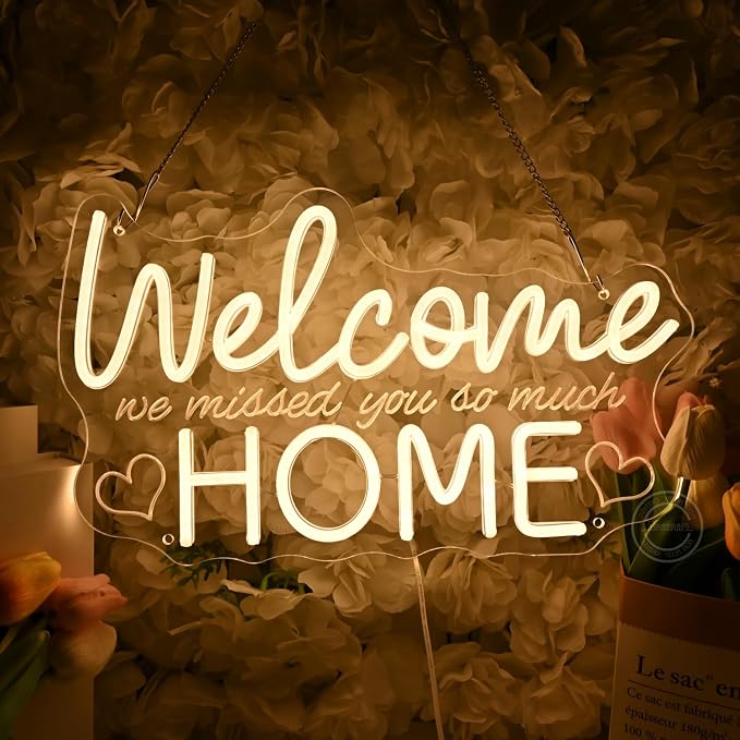 Britrio Welcome Home Neon Sign Family Housewarming Sign LED Wall Decor - Image 7