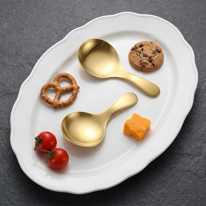 6 Pcs Gold Mini Scoops, Stainless Steel Gold Scoop Spoons | Curved Bowl Design - Image 7