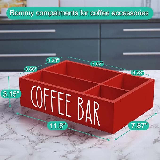 ALELION Red Coffee Station Organizer - Image 7