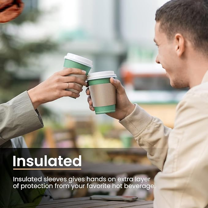 Coffee Sleeves 2000 Pcs – Corrugated Brown Kraft Paper Cups Sleeves Fit 12oz - Image 6