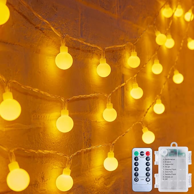 Minetom Battery Operated String Lights, 21FT 60 LED Globe Fairy Lights - Image 9