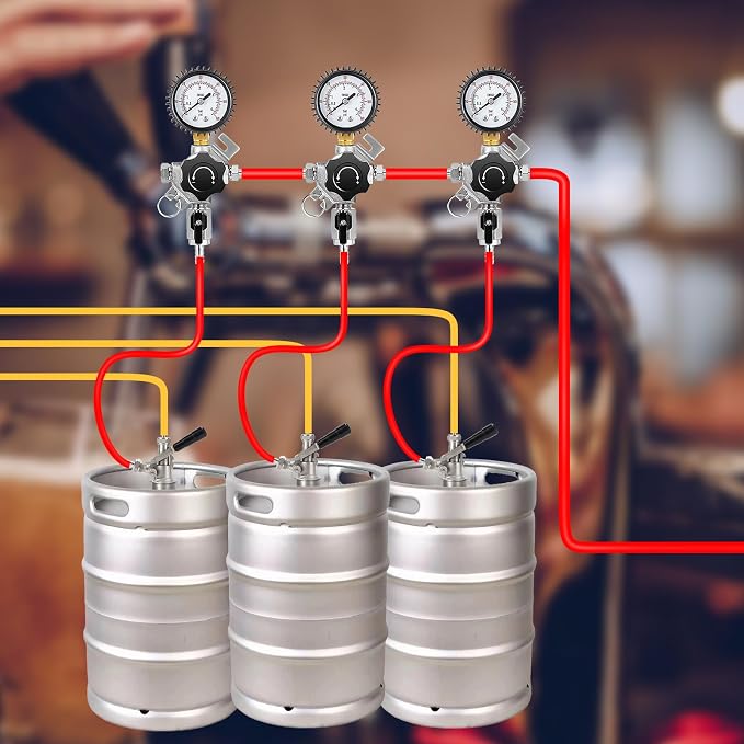 Beer Secondary CO2 Regulator, Single Gas Inlet Keg Regulator & 0-60PSI Gauges - Image 7