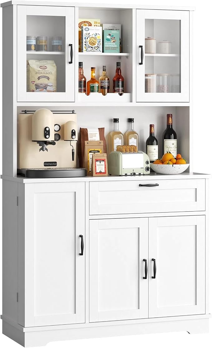 Vongrasig Kitchen Pantry Cabinet, Large Kitchen Hutch Formhouse Storage Cabinet - Image 8