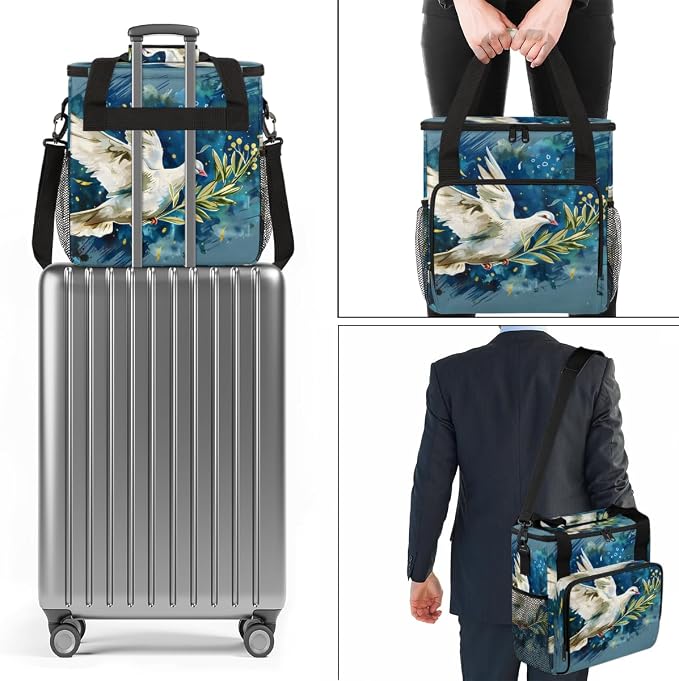 Bird Travel Coffee Maker Carrying Bag Pigeon Large Organizer Storage Tote Bag - Image 7