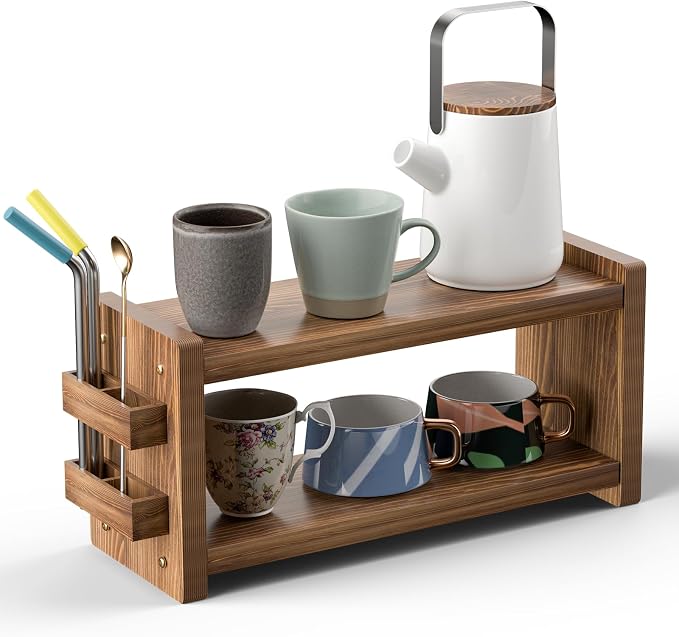 Solid Wood Coffee and Matcha Station Organizer - Image 7