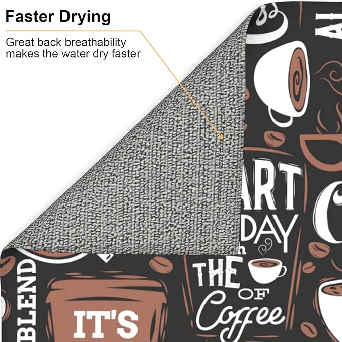 Dark Brown Dish Drying Mat Coffee Cup Pad - Image 7