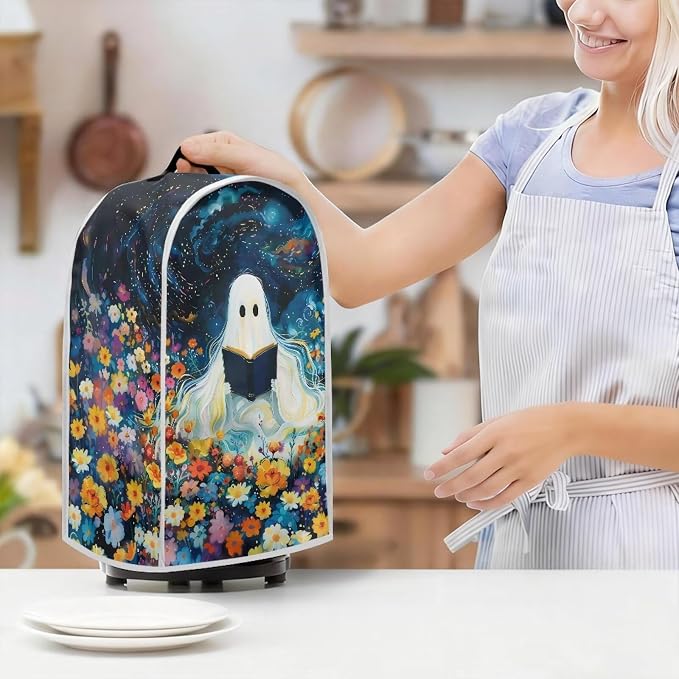 Floral Ghost Book Blender Dust Cover, Anti Fingerprint Polyester Stand Mixer or - Image 7