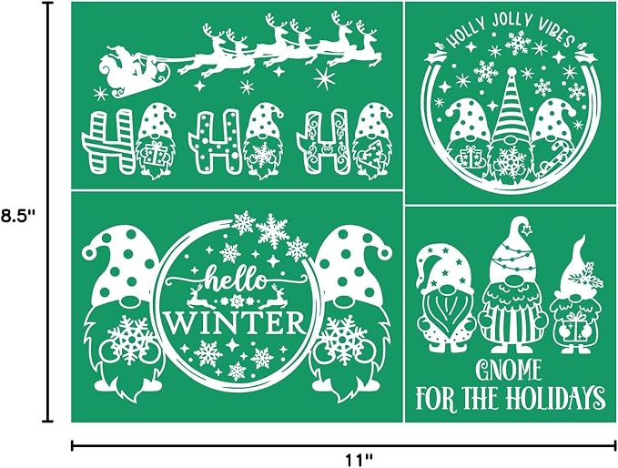 JAJADO Hello Winter Stencils Self Adhesive Silk Screen Stencil Reusable - Image 8