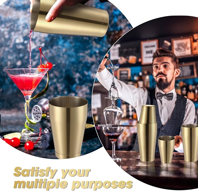 Sabary 6 Pcs Cocktail Shakers Professional Bar Shaker Boston Set Stainless - Image 7