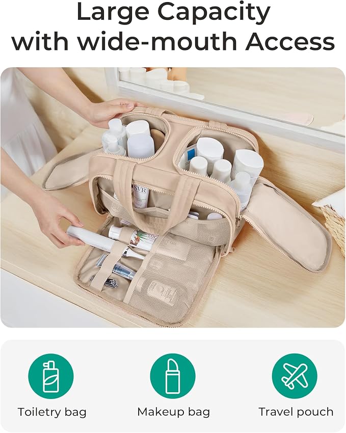 BAGSMART Travel Toiletry Bag, Puffy Toiletry Bag - Image 6