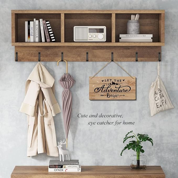Heuhuww Let the Adventure Begin Sign 6”x12”For Cabin Camping Camper Nursery - Image 5