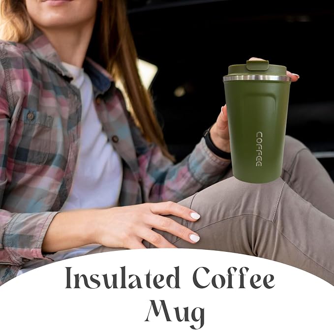 YINBAOGE Insulated Travel Coffee Mug, Spill & Leak Proof, Portable To Go - Image 6