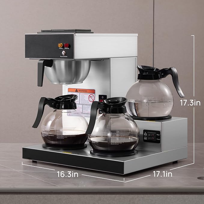 SYBO 12-Cup Commercial Coffee Maker, Pour Over Drip Coffee Maker Brewer - Image 7