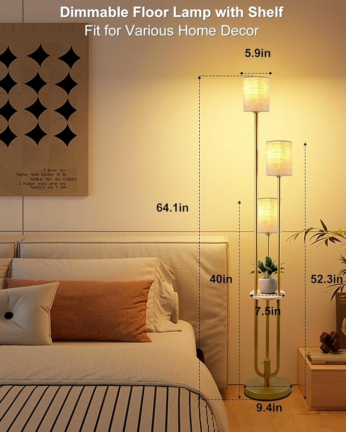 Lightdot Floor Lamp with Table for Living Room Bedroom Dimmable Floor Lamps - Image 8