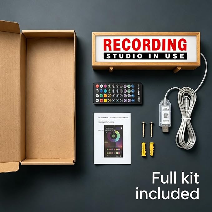 Recording Studio in USE LED Neon Lightbox Up Lighted Recording Warning Sign USB - Image 6