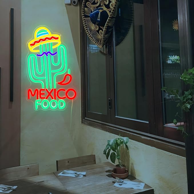 Mexican Food Neon Sign Cactus Neon Lights Dimable Colorful LED Mexican Art - Image 7