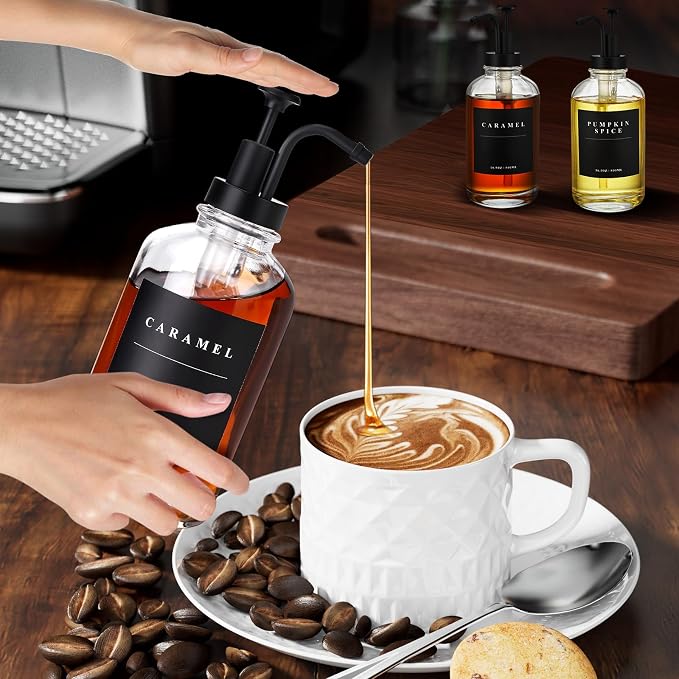 Coffee Syrup Dispenser for Coffee Bar, Coffee Syrup Pump Dispenser, Glass Syrup - Image 4