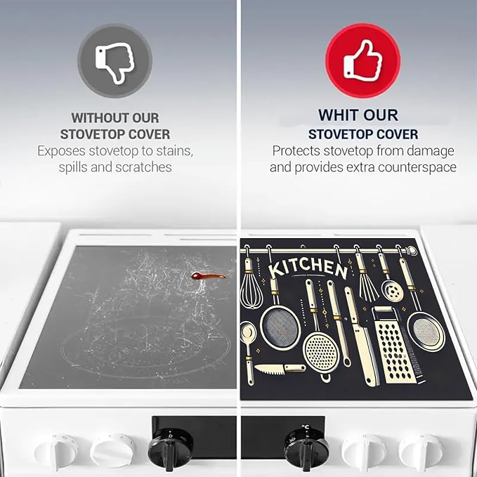 HOMETITUTE Stove Top Covers for Electric Stove Glass Cooktop Protector Heat - Image 9