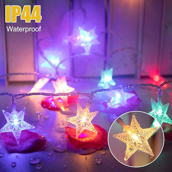 Minetom Star String Lights Plug in - 33 ft 100 LED Star Fairy String Lights - Image 7