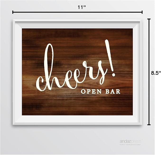 Andaz Press Wedding Party Signs, Rustic Wood Print, 8.5-inch x 11-inch - Image 7