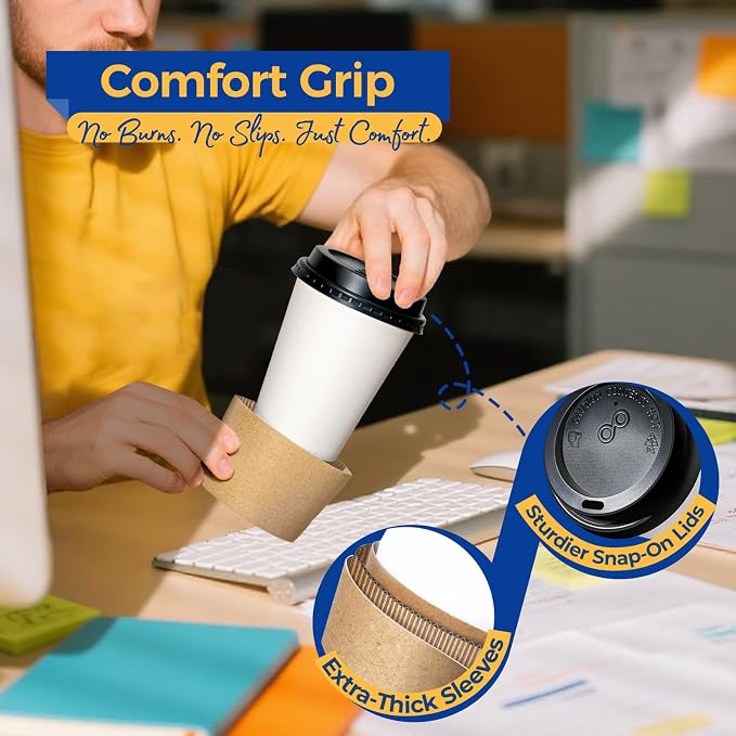 Fit Meal Prep 50 Pack 12 oz Disposable Coffee Cups - Image 8