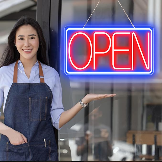 16.5" X 9" Led Neon Open Signs for Business - 12V/2A Ultra Bright Led Neon Sign - Image 7